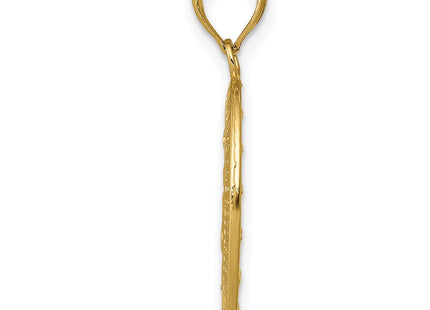 14K gold miraculous medal pendant, another view