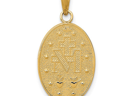 14K gold miraculous medal pendant, further view