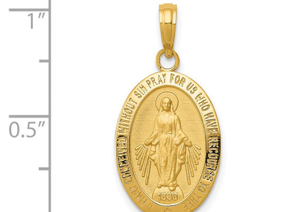 14K gold miraculous medal pendant, alternate view