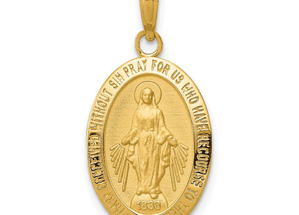14K gold miraculous medal pendant