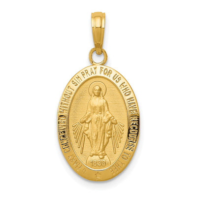 14K gold miraculous medal pendant