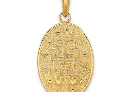 14K gold miraculous medal pendant, another view