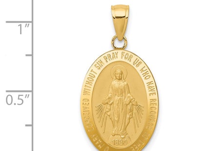 14K gold miraculous medal pendant, further view