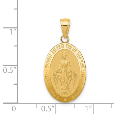 14K Miraculous Medal Pendant, 29 x 14.5mm