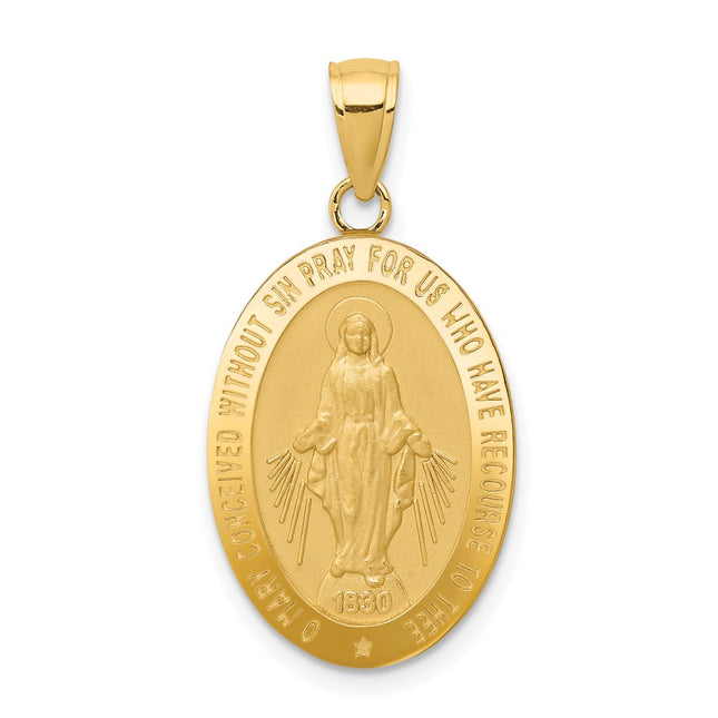 14k Miraculous Medal Pendant, 29 x 14.5mm