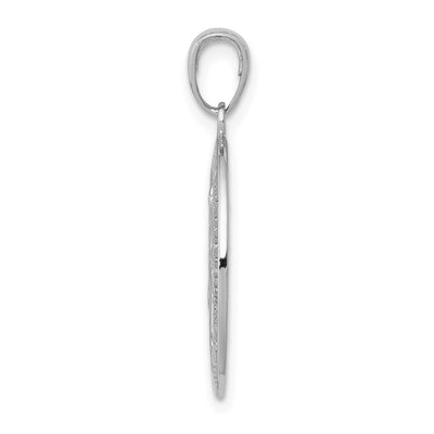 14K White Gold Miraculous Medal Pendant, 29 x 14.5mm
