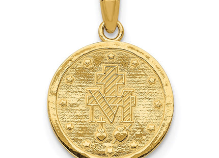 14K gold miraculous medal pendant, further view