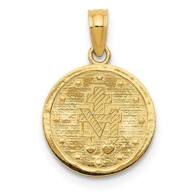 14K Miraculous Medal Pendant, 19 x 13mm