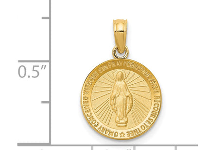14K gold miraculous medal pendant, another view