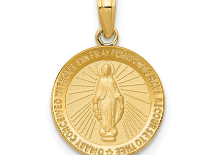 14K gold miraculous medal pendant