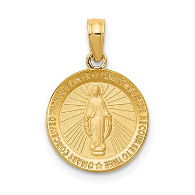 14K gold miraculous medal pendant