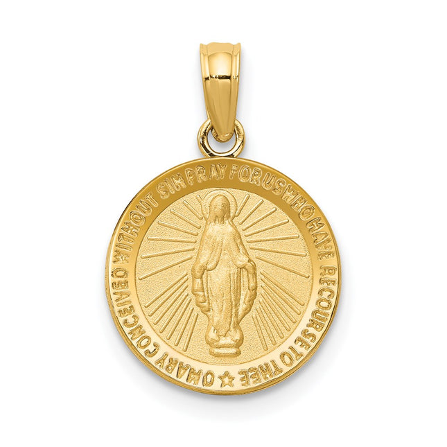 14k Miraculous Medal Pendant, 19 x 13mm