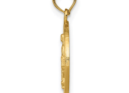 14K gold miraculous medal pendant, alternate view