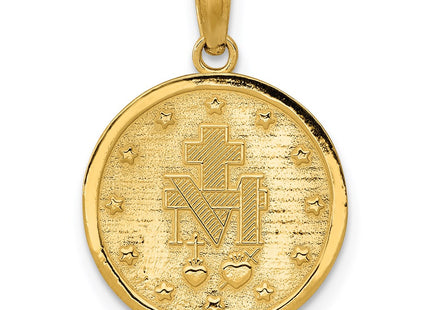 14K gold miraculous medal pendant, another view
