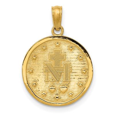 14K Miraculous Medal Pendant, 20.75 x 14.7mm