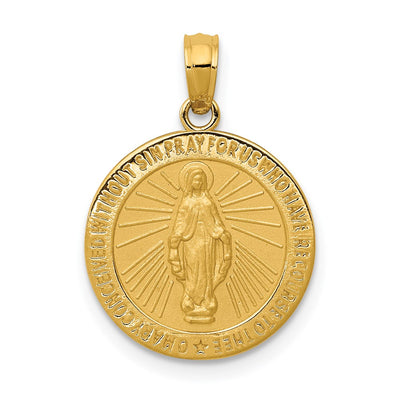 14K gold miraculous medal pendant