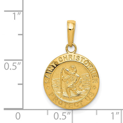 14K Saint Christopher Medal Charm, 23.5 x 15mm