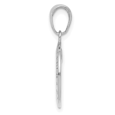 14K White Gold Saint Christopher Medal Charm, 23.5 x 15mm