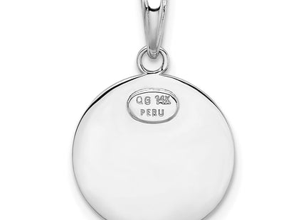 14K white gold charm, further view