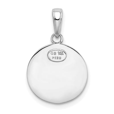 14K White Gold Saint Christopher Medal Charm, 23.5 x 15mm