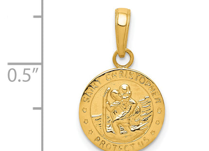 14k Saint Christopher Medal Charm, 21 x 12.5mm