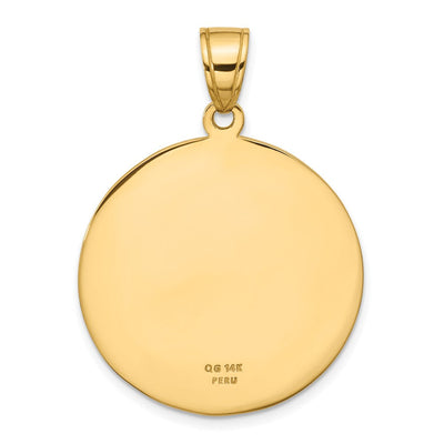 14K Saint Christopher Medal Pendant, 39.5 x 29.7mm