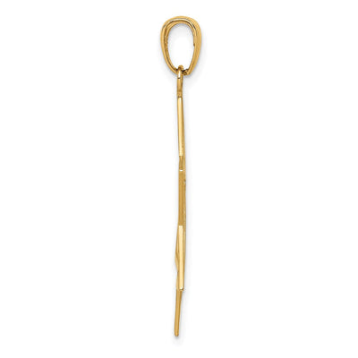 14K Solid Polished Star of David Charm, 38 x 25mm