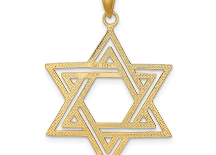 14k Solid Polished Star of David Charm (Style M1595)