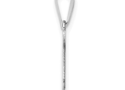 14k White Gold Chai Pendant, 18 x 12mm