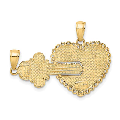 14K Polished 2 Piece Break Apart HE Who Holds The Key Charms, 22 x 39mm