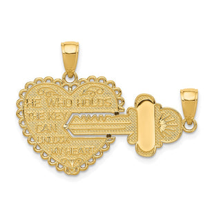 14K Polished 2 Piece Break Apart HE WHO HOLDS THE KEY Charms (Style M198)