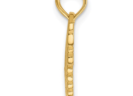14K gold key charm, alternate view