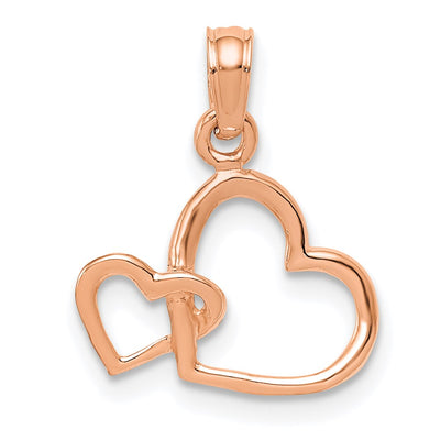 14K rose gold heart pendant