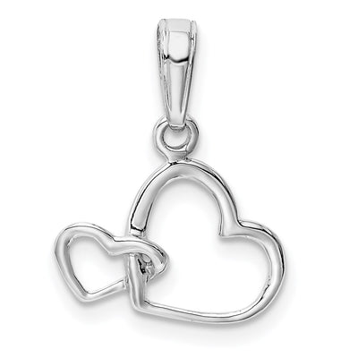 14K white gold heart pendant