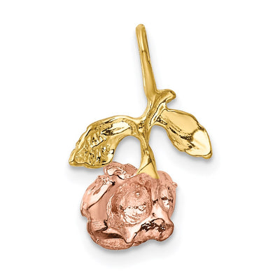 14K w/White and Rose Rhodium Rose Chain Slide