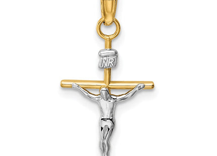 14k Two-tone INRI Crucifix Pendant (Style M2591)