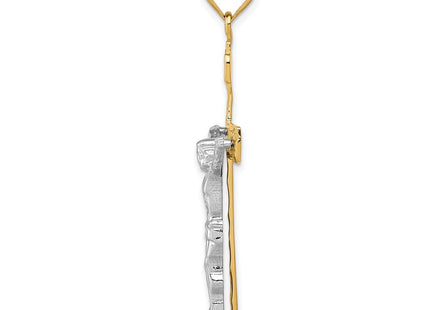 14k Two-tone INRI Crucifix Pendant (Style M2595)