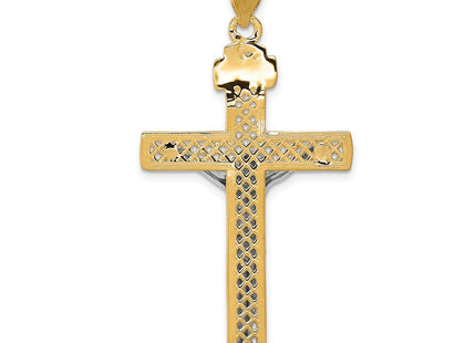 14k Two-tone INRI Crucifix Pendant (Style M2595)