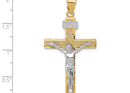 14k Two-tone INRI Crucifix Pendant (Style M2595)