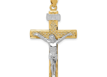 14k Two-tone INRI Crucifix Pendant (Style M2595)