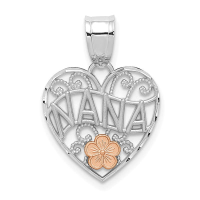 14K white gold heart pendant