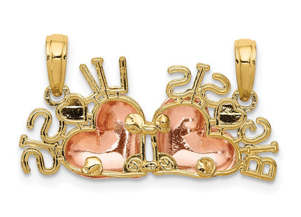 14k Two-tone Pendants Style M2698 - Classique Jewelry Inc.