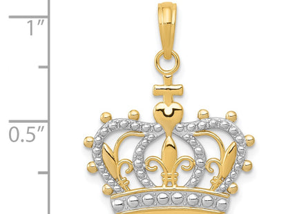 14k Yellow & Rhodium Pendants Style M2855 - Classique Jewelry Inc.