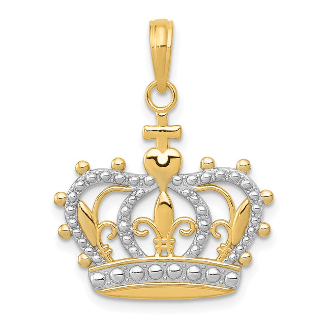 14k Yellow & Rhodium Pendants Style M2855 - Classique Jewelry Inc.