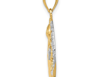 14k Yellow & Rhodium Pendants Style M2867 - Classique Jewelry Inc.