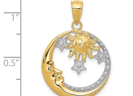 14k Yellow & Rhodium Pendants Style M2867 - Classique Jewelry Inc.