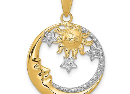 14k Yellow & Rhodium Pendants Style M2867 - Classique Jewelry Inc.