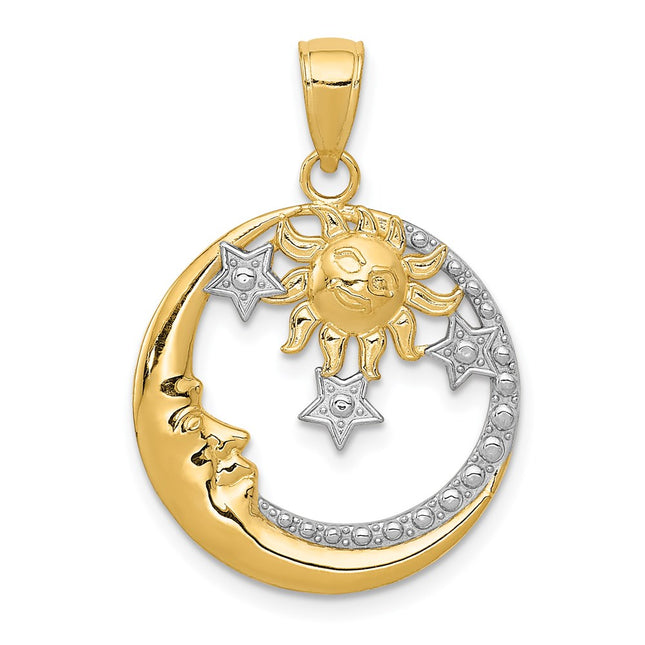 14k Yellow & Rhodium Pendants Style M2867 - Classique Jewelry Inc.