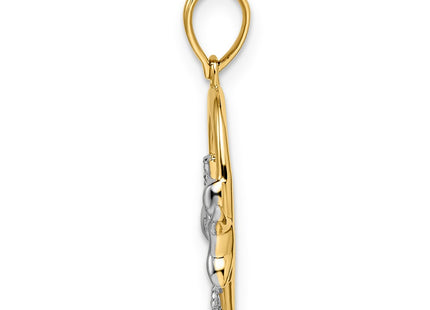 14k Yellow & Rhodium Pendants Style M2905 - Classique Jewelry Inc.