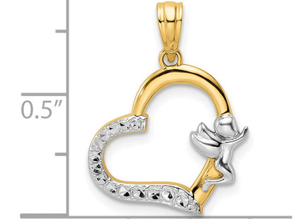 14k Yellow & Rhodium Pendants Style M2905 - Classique Jewelry Inc.